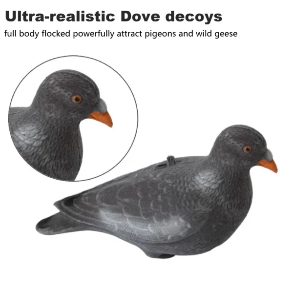 GUGULUZA's 1/3/6PCS Flocked Pigeon Decoy 12 inch