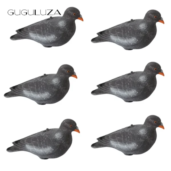 GUGULUZA's 1/3/6PCS Flocked Pigeon Decoy 12 inch