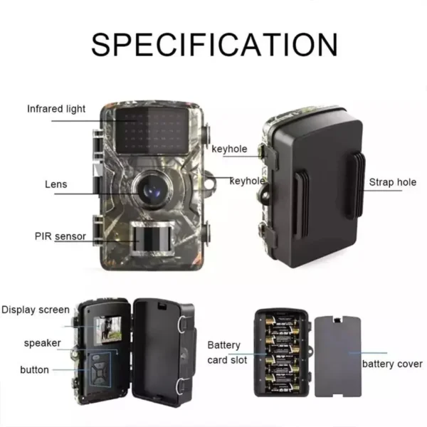 Hunting Trail Camera 16MP 1080P Infrared Night Vision Motion Activated