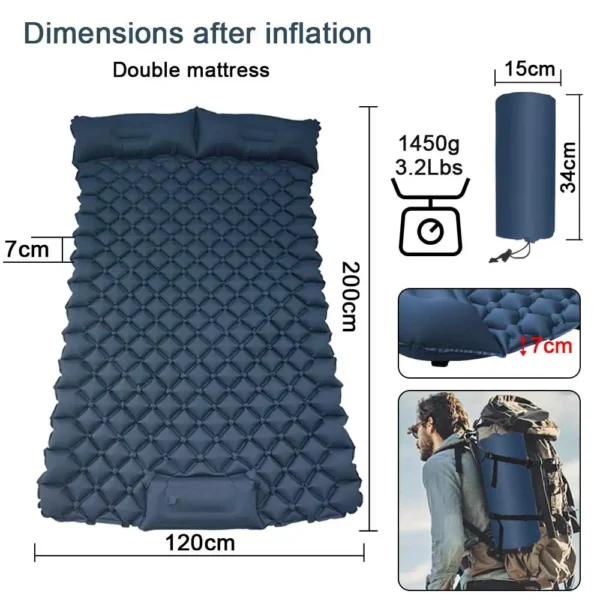 Inflatable Mattress 2 Person with Air Pillow