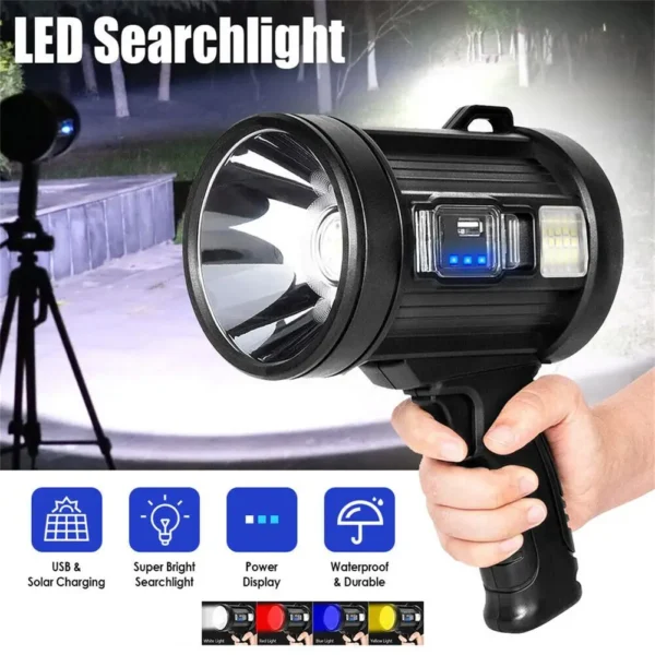 LED Rechargeable Spotlight 6000mAh Battery