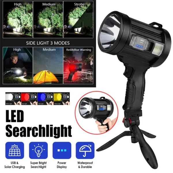 LED Rechargeable Spotlight 6000mAh Battery