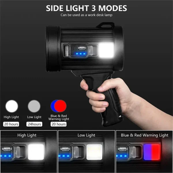 LED Rechargeable Spotlight 6000mAh Battery