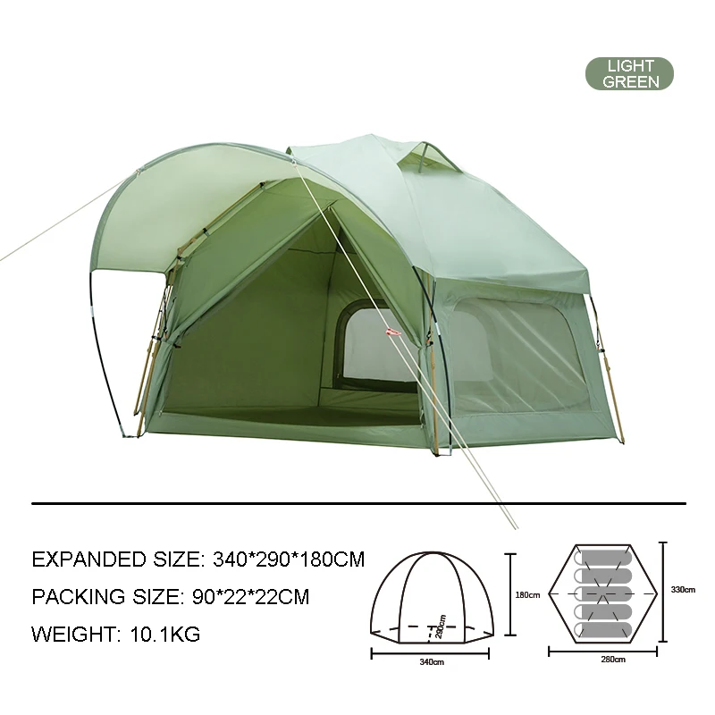 LISM's Integrated Hexagon Tent For 3-5 Person