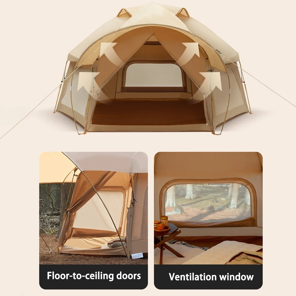 LISM's Integrated Hexagon Tent For 3-5 Person