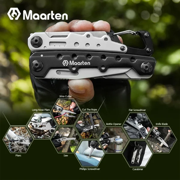 MAARTEN'S Multitool, 11 in 1 Hard Stainless Steel