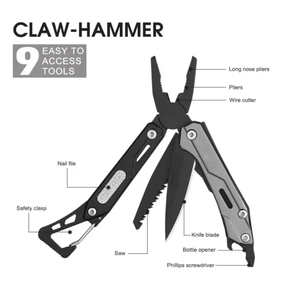 MAARTEN's Multitool, 9-in-1 Stainless Steel