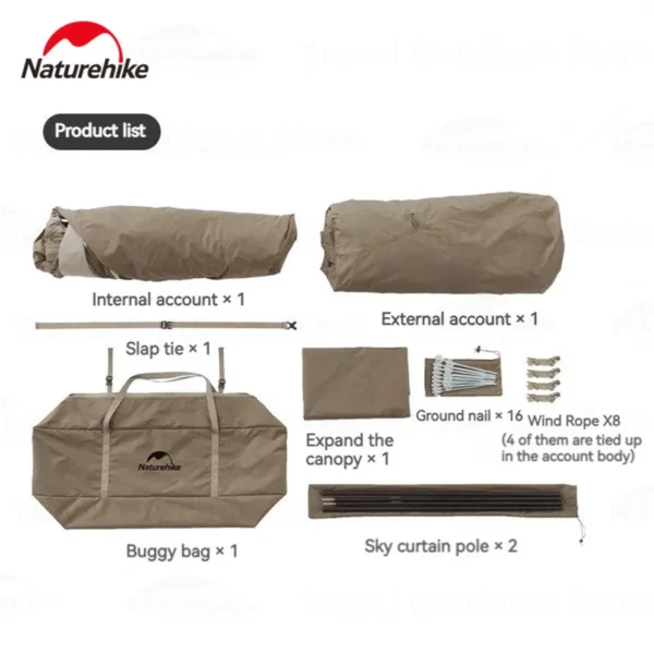 Naturehike's Village 6.0 Open Tent Titanium Black