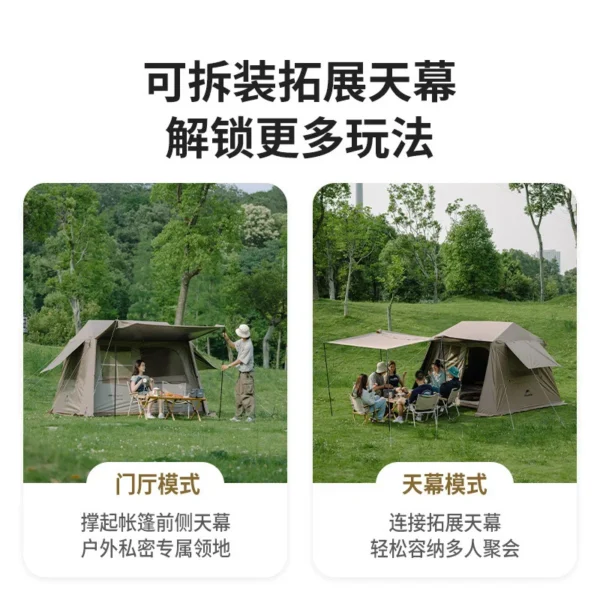 Naturehike's Village 6.0 Ridge Titanium Black Cabin Tent