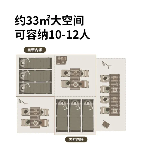 Naturehike's Village Suite Three Bedroom Two Hall Tent