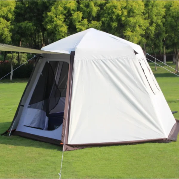 Outdoor Tent for 2-4 People Double-Layer Hexagonal Tent