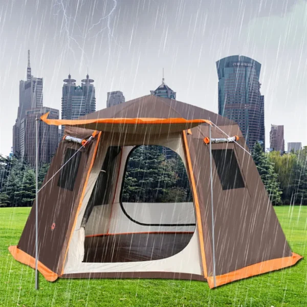 Outdoor Tent for 2-4 People Double-Layer Hexagonal Tent