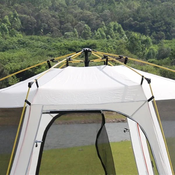 Outdoor Tent for 2-4 People Double-Layer Hexagonal Tent