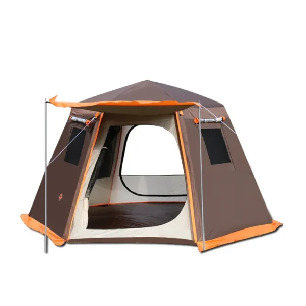 Outdoor Tent for 2-4 People Double-Layer Hexagonal Tent