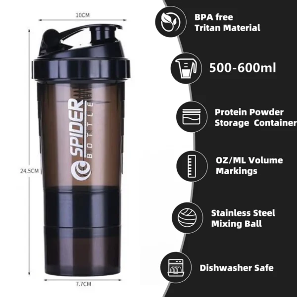 Protein Shaker Cup with Powder Storage Containe
