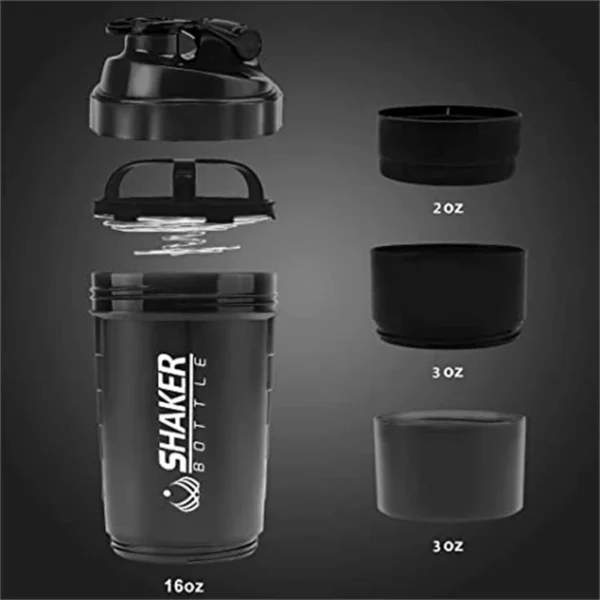 Protein Shaker Cup with Powder Storage Containe