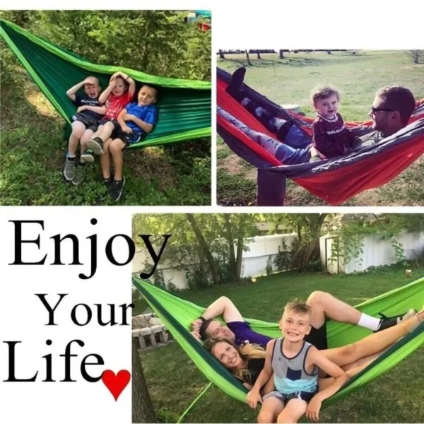 Single Person Portable Camping Hammock Parachute Fabric