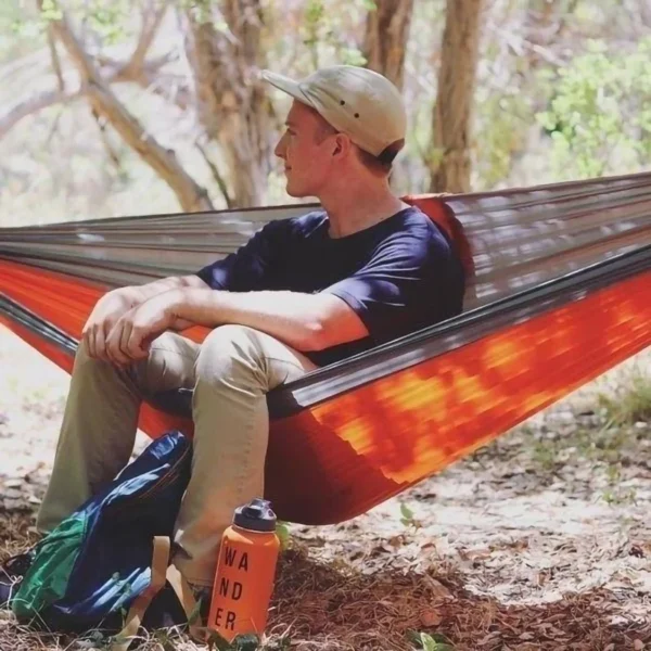 Single Person Portable Camping Hammock Parachute Fabric