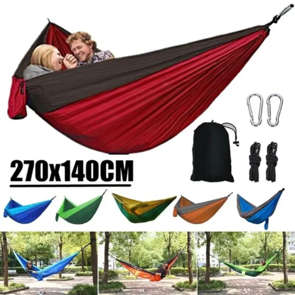 Single Person Portable Camping Hammock Parachute Fabric