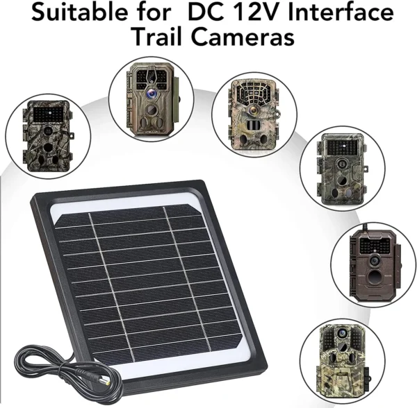 Solar Panel Kit for Trail Cameras 12V, 5W