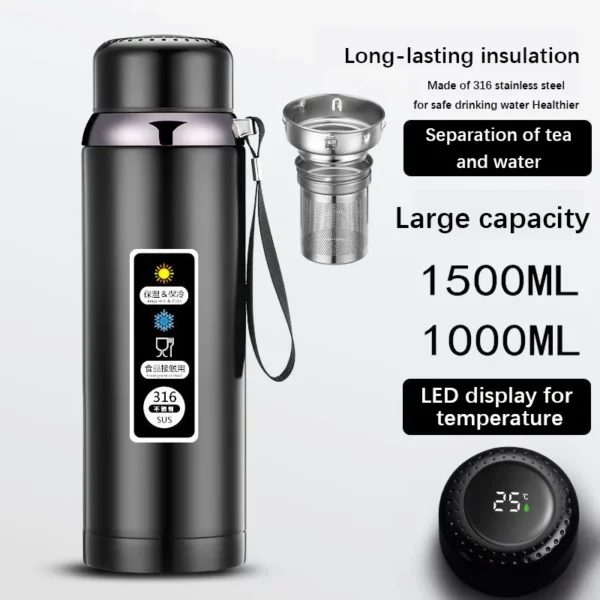 Stainless Steel LED Temperature Display Vacuum Flask