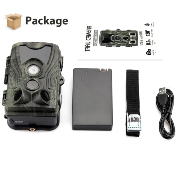 SUNTEKCAM's HC-801A Hunting Camera With 5000Mah Lithium Battery 16MP 64GB