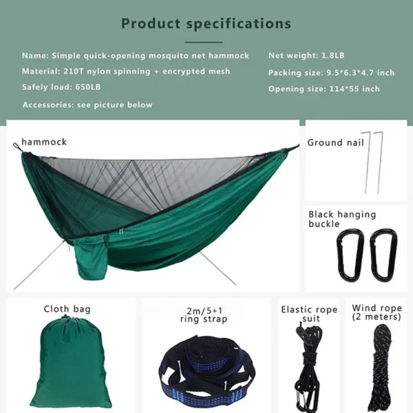 SWALLOWTAIL's Hammock with Bug Net and Rainfly Tarp