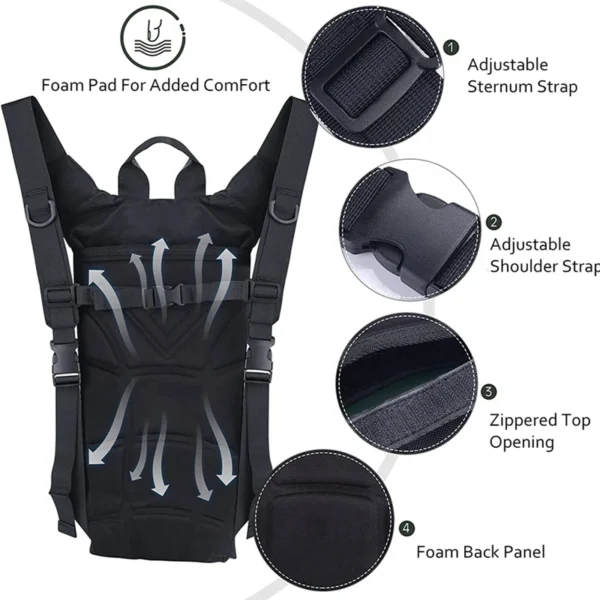 Tactical Hydration Backpack with 3L Bladder