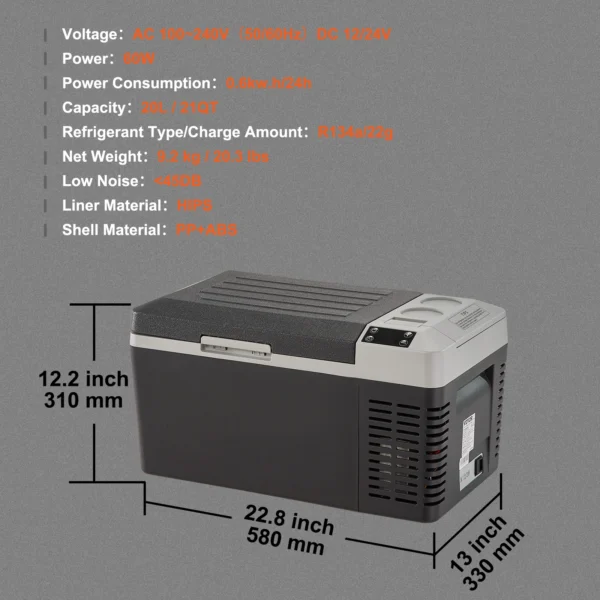 VEVOR's 20L Portable Car Refrigerator