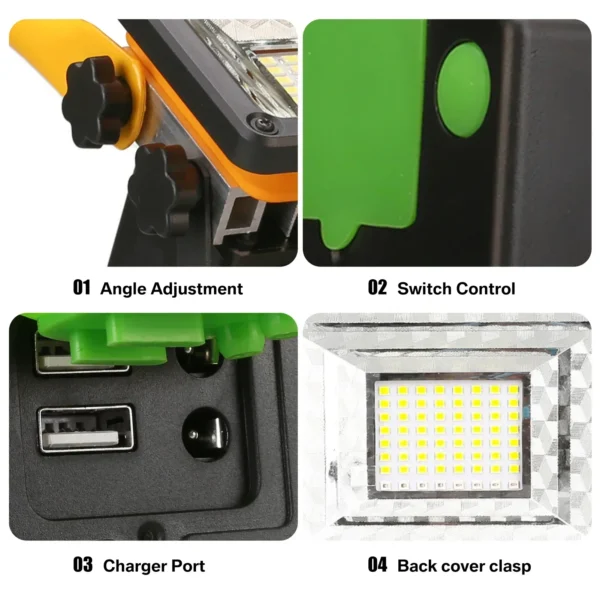 Waterproof Floodlight Emergency Spotlight Battery Powered