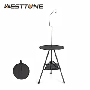 WESTTUNE's Camping Round Table with Light Stand