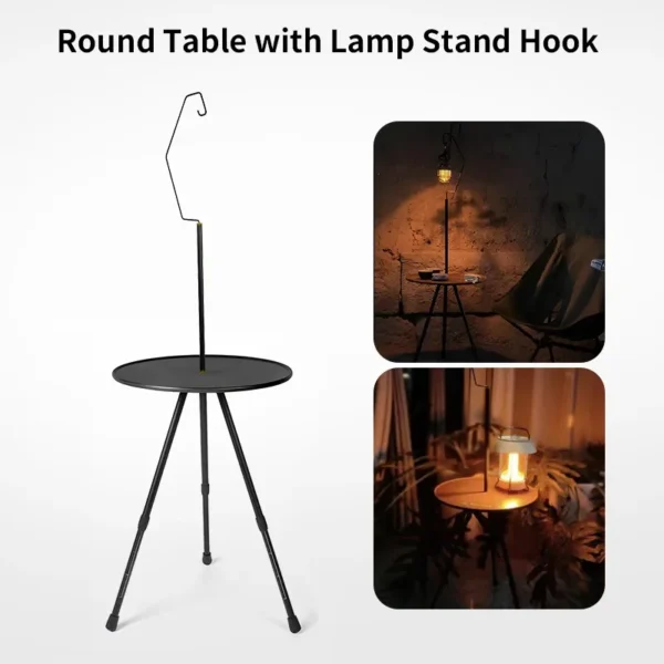 WESTTUNE's Camping Round Table with Light Stand