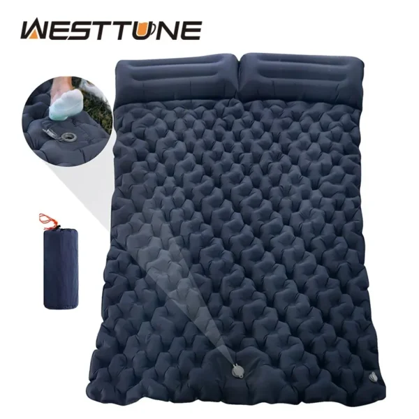 WESTTUNE's Double Inflatable Mattress with Built-in Pillow