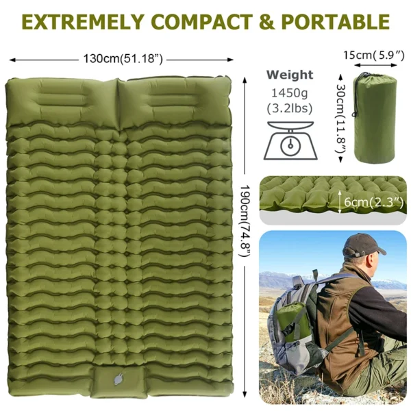 WESTTUNE's Double Sleeping Pad Self-Inflating