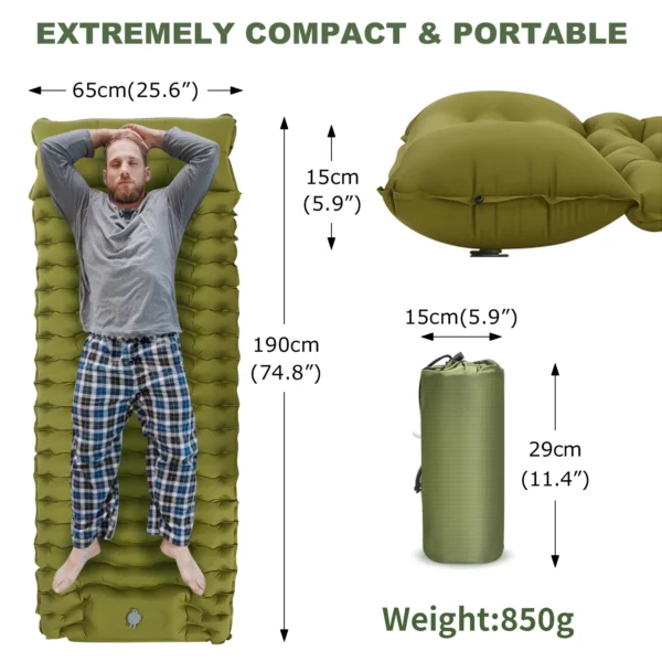 WESTTUNE's Inflatable Sleeping Pad with Pillow