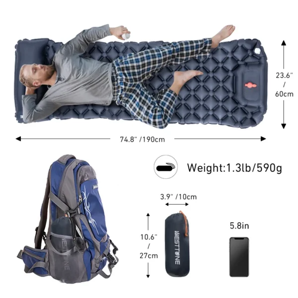 WESTTUNE's Sleeping Inflatable Mattress Built-in Pump