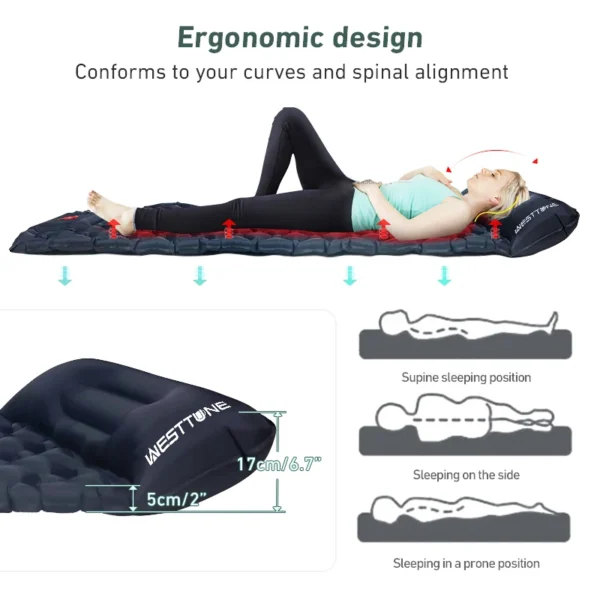 WESTTUNE's Sleeping Inflatable Mattress Built-in Pump