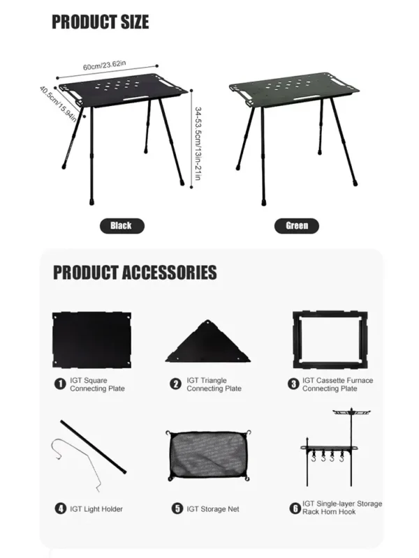 WESTTUNE's Tactical Folding Table with Accessories