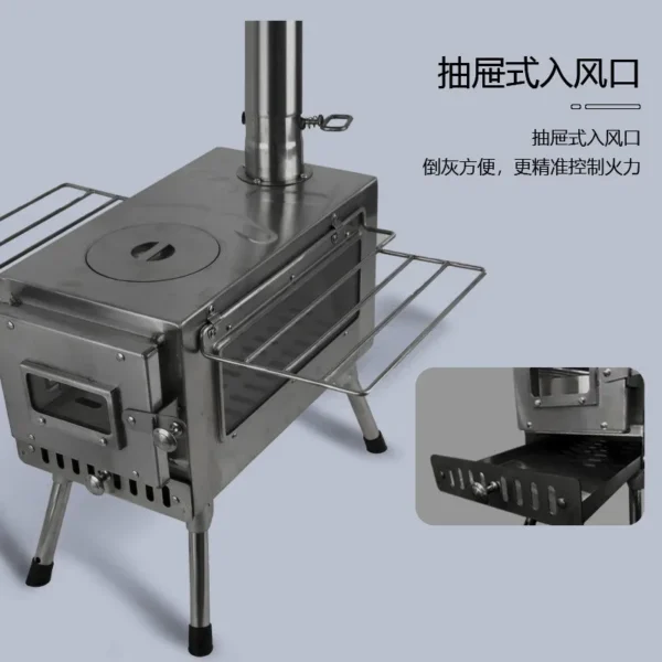 XBEES's Stainless Steel Firewood Heating Stove - Image 7
