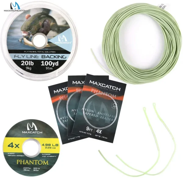 MAXIMUMCATCH's 100FT 1-9wt Fly Fishing Line Combo Weight Forward Floating Fly Line, Backing line, Tippet , Leader, Loop Connector - Image 12