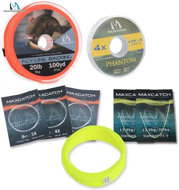 MAXIMUMCATCH's 100FT 1-9wt Fly Fishing Line Combo Weight Forward Floating Fly Line, Backing line, Tippet , Leader, Loop Connector - Image 7