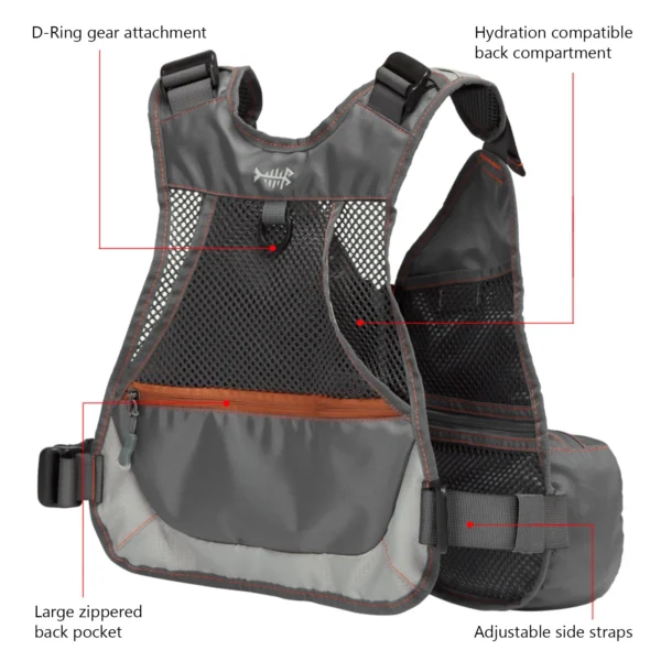 BASSDASH's FV09 Fly Fishing Vest for Youths Kids Adjustable Size with Multiple Pockets
