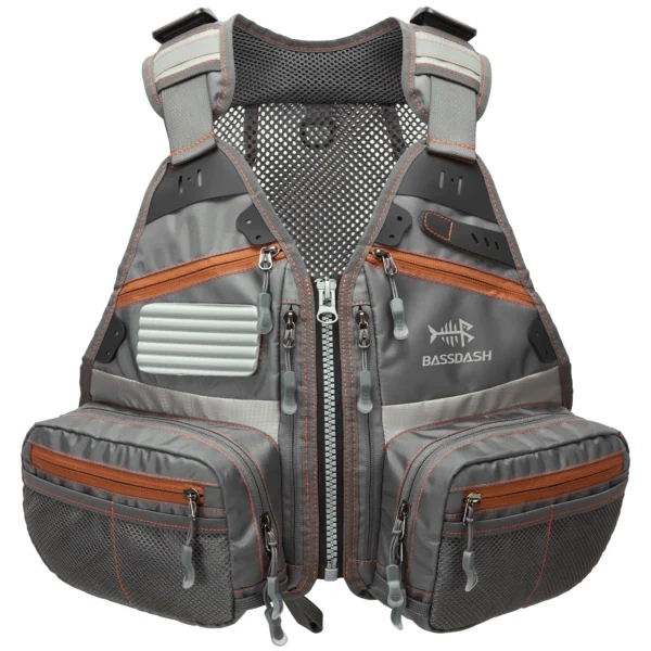 BASSDASH's FV09 Fly Fishing Vest for Youths Kids Adjustable Size with Multiple Pockets