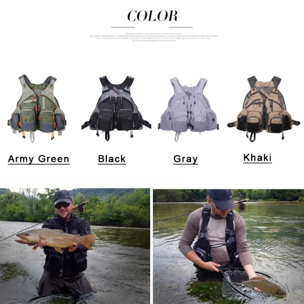 KYLEBOOKER's Fly Fishing Vest Adjustable Size Multiple Pockets
