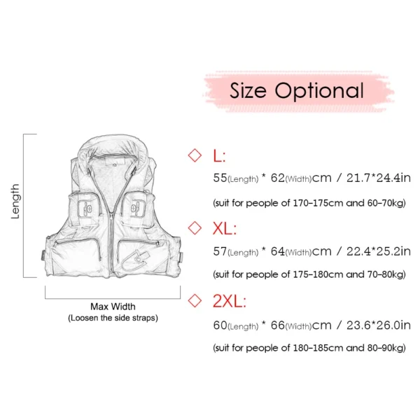 Life Jacket Vest for Fishing and Boating