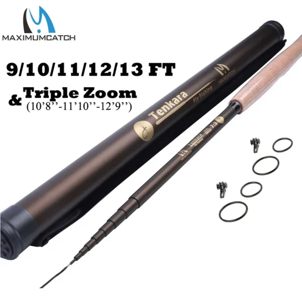MAXIMUMCATCH's 9-13FT 7:3 Telescoping Tenkara Fly Fishing Rod Fast Action 9 Segments