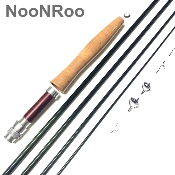 NooNRoo DIY Fly Fishing Rod Combo Kit Fly Blank, A Grade Cork Grip, Combo, IM8, 9ft, 3 WT, 5 Wt, 6wt
