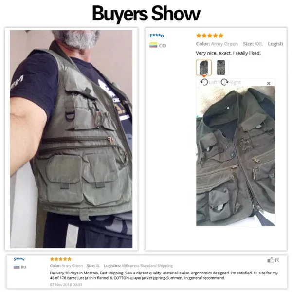Quick Dry Fishing Vest Multi Pockets