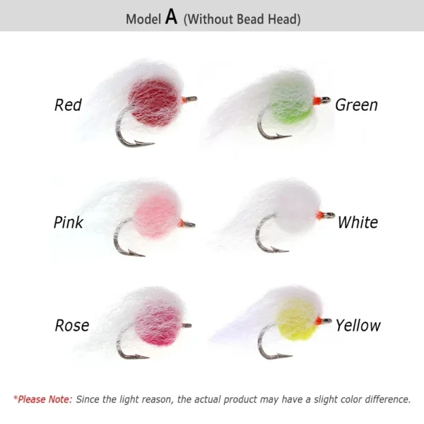 WIFREO's 36pcs/Box Milking Egg Fly Combo Set Trout Glow Bug Size 12#