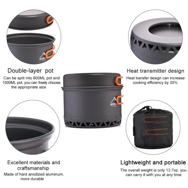WildSea Camping 1.3L 2.3L Cookware - Image 5
